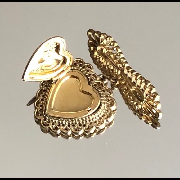 Vintage beautiful heart Locket Pic Frame brooch. BO2 - Picture 3 of 5